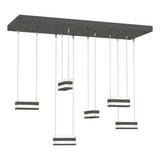 Hubbardton Forge 2023 Natural Iron Clear Glass (ZM) Standard Stacks 6-Light LED Pendant