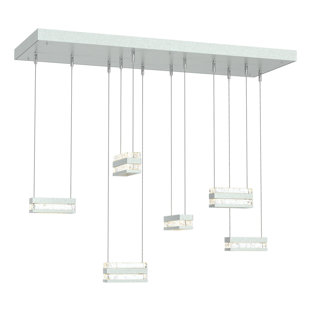 Hubbardton Forge 2023 Vintage Platinum Clear Glass (ZM) Standard Stacks 6-Light LED Pendant