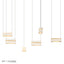 Hubbardton Forge 2023 Modern Brass Clear Glass (ZM) Standard Stacks 6-Light LED Pendant