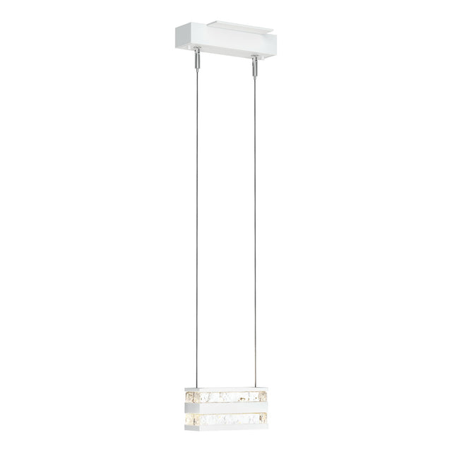 Hubbardton Forge 2023 Coastal White Clear Glass (ZM) Standard Stacks LED Pendant