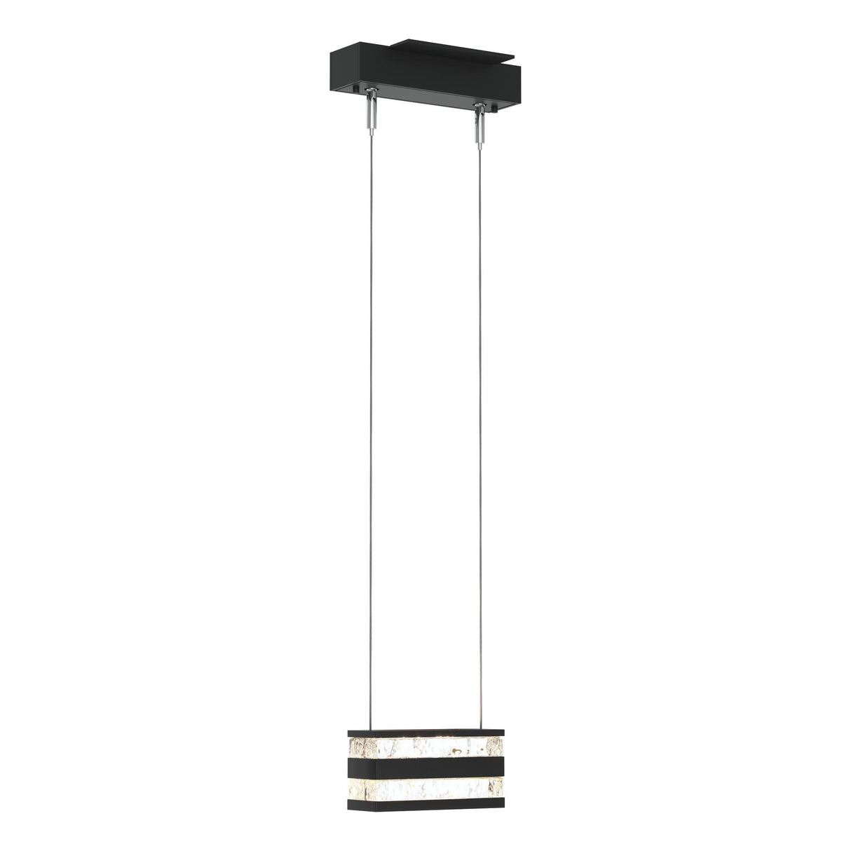 Hubbardton Forge 2023 Black Clear Glass (ZM) Standard Stacks LED Pendant
