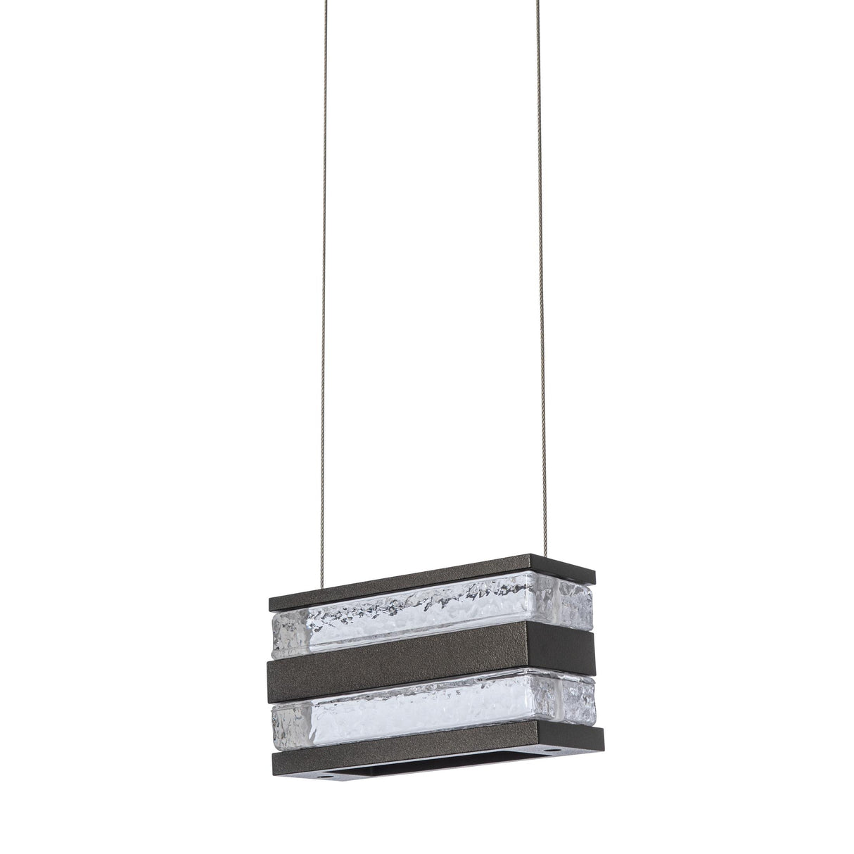 Hubbardton Forge 2023 Oil Rubbed Bronze Clear Glass (ZM) Standard Stacks LED Pendant