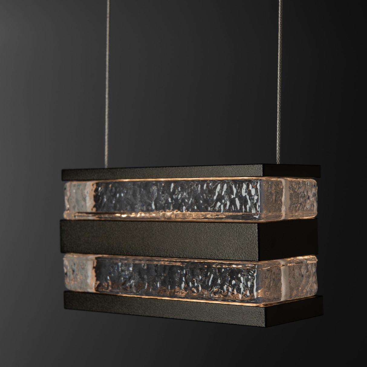 Hubbardton Forge 2023 Oil Rubbed Bronze Clear Glass (ZM) Standard Stacks LED Pendant
