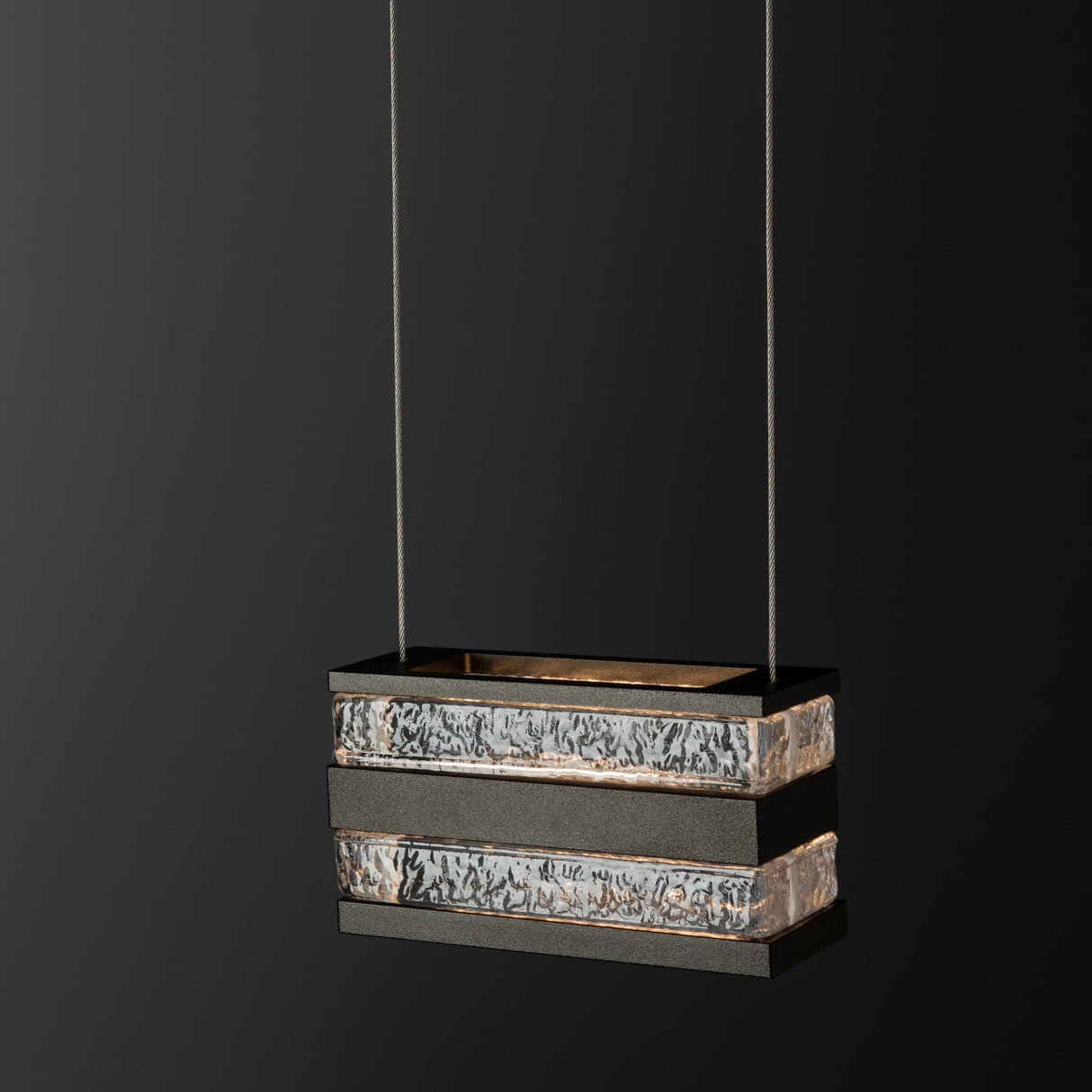 Hubbardton Forge 2023 Oil Rubbed Bronze Clear Glass (ZM) Standard Stacks LED Pendant