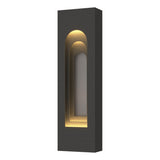 Hubbardton Forge 2023 Coastal Natural Iron Coastal Burnished Steel Procession Arch Small Outdoor Sconce