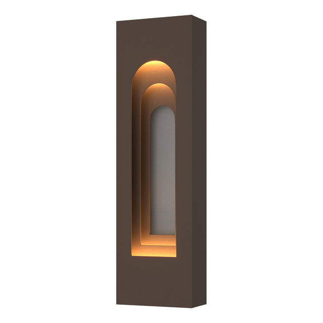 Hubbardton Forge 2023 Coastal Bronze Coastal Burnished Steel Procession Arch Small Outdoor Sconce