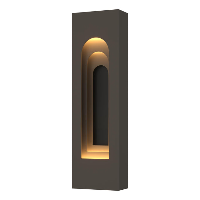 Hubbardton Forge 2023 Coastal Dark Smoke Coastal Black Procession Arch Small Outdoor Sconce