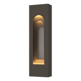 Hubbardton Forge 2023 Coastal Dark Smoke Coastal Burnished Steel Procession Arch Small Outdoor Sconce