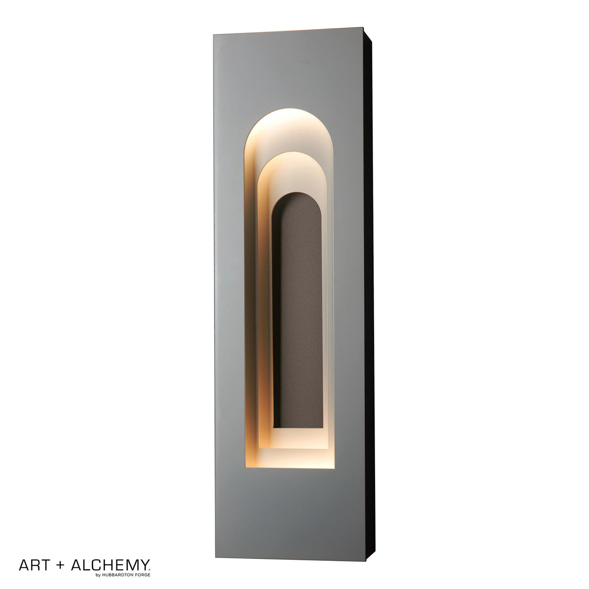 Hubbardton Forge 2023 Coastal Burnished Steel Coastal Oil Rubbed Bronze Procession Arch Small Outdoor Sconce