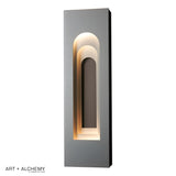 Hubbardton Forge 2023 Coastal Burnished Steel Coastal Oil Rubbed Bronze Procession Arch Small Outdoor Sconce