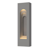 Hubbardton Forge 2023 Coastal Burnished Steel Coastal Burnished Steel Procession Arch Small Outdoor Sconce