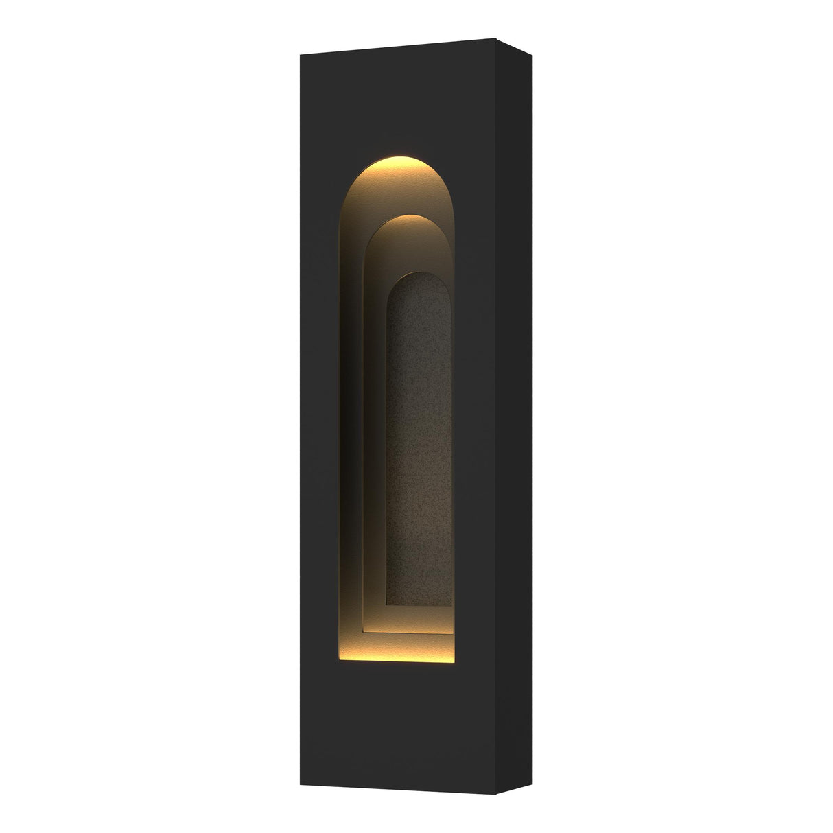 Hubbardton Forge 2023 Coastal Black Coastal Natural Iron Procession Arch Small Outdoor Sconce