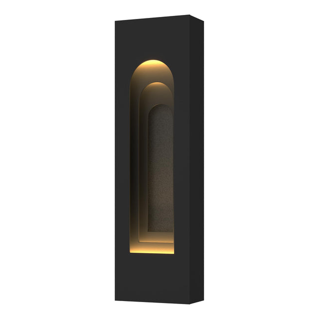 Hubbardton Forge 2023 Coastal Black Coastal Natural Iron Procession Arch Small Outdoor Sconce