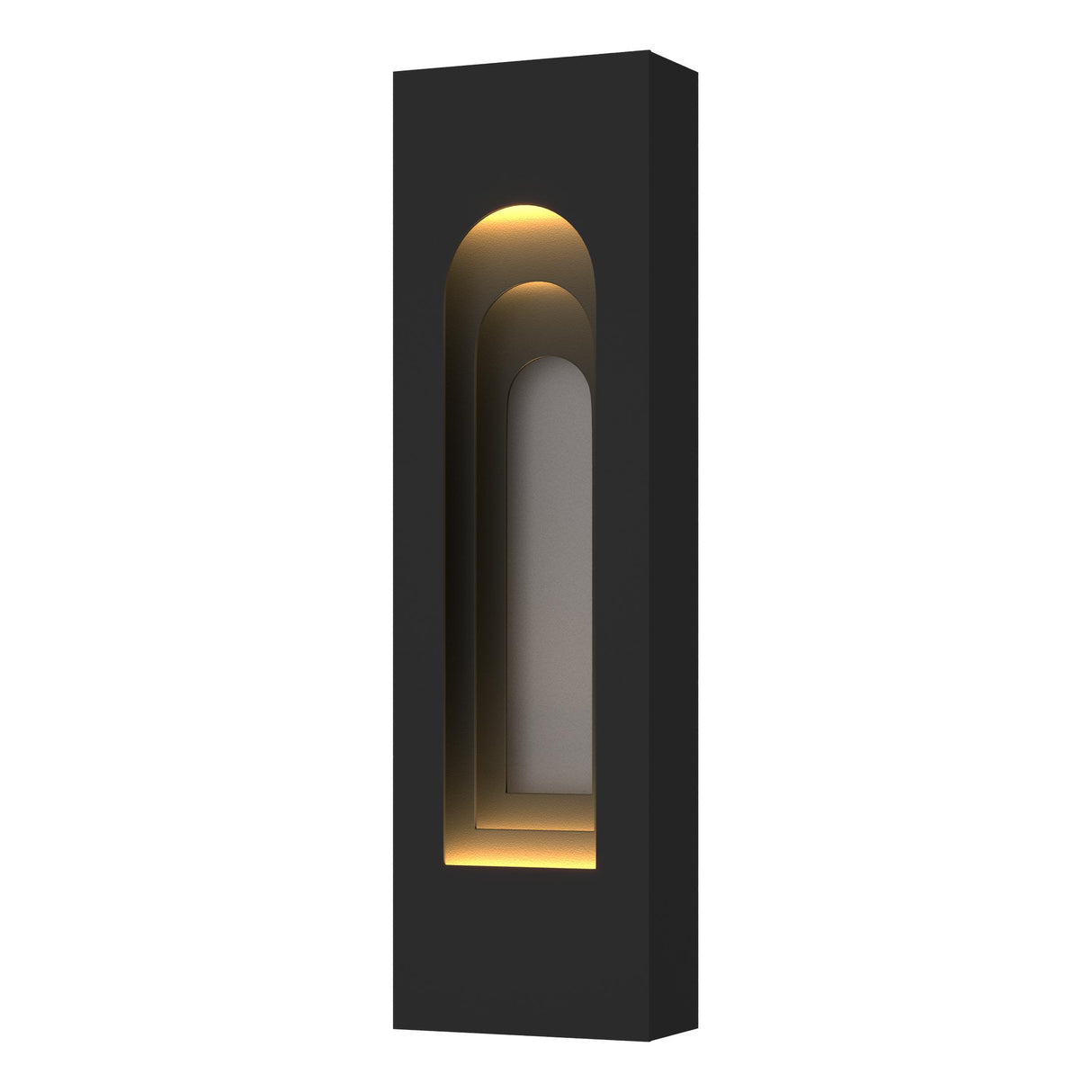 Hubbardton Forge 2023 Coastal Black Coastal Burnished Steel Procession Arch Small Outdoor Sconce