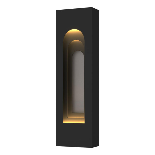 Hubbardton Forge 2023 Coastal Black Coastal Burnished Steel Procession Arch Small Outdoor Sconce