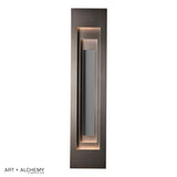 Hubbardton Forge 2023 Coastal Dark Smoke Coastal Burnished Steel Procession Large Outdoor Sconce