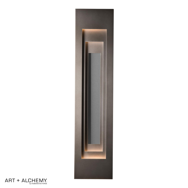 Hubbardton Forge 2023 Coastal Dark Smoke Coastal Burnished Steel Procession Large Outdoor Sconce