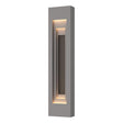 Hubbardton Forge 2023 Coastal Burnished Steel Coastal Dark Smoke Procession Large Outdoor Sconce