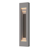 Hubbardton Forge 2023 Coastal Burnished Steel Coastal Dark Smoke Procession Large Outdoor Sconce