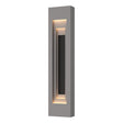Hubbardton Forge 2023 Coastal Burnished Steel Coastal Black Procession Large Outdoor Sconce