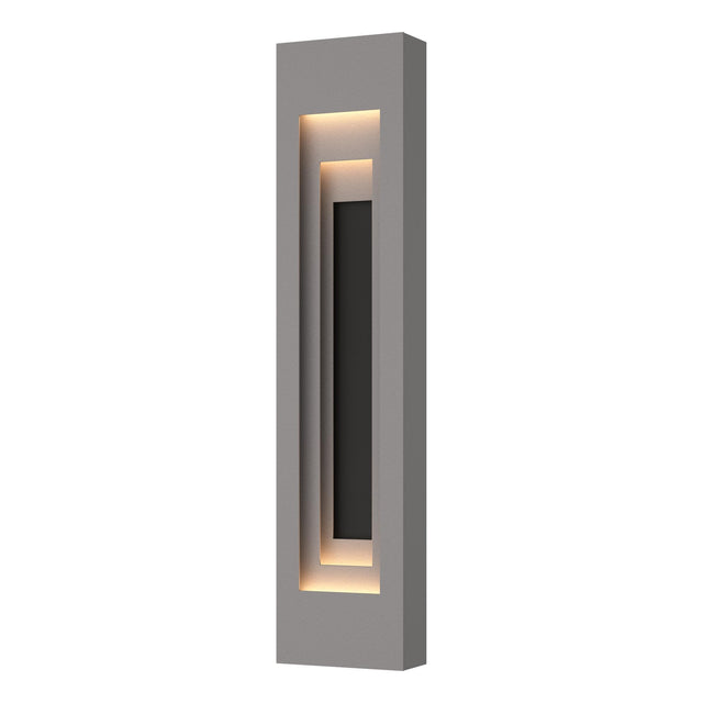 Hubbardton Forge 2023 Coastal Burnished Steel Coastal Black Procession Large Outdoor Sconce