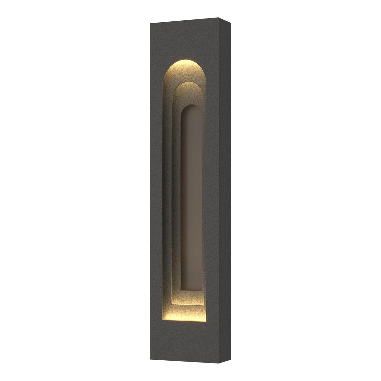 Hubbardton Forge 2023 Coastal Natural Iron Coastal Dark Smoke Procession Arch Large Outdoor Sconce