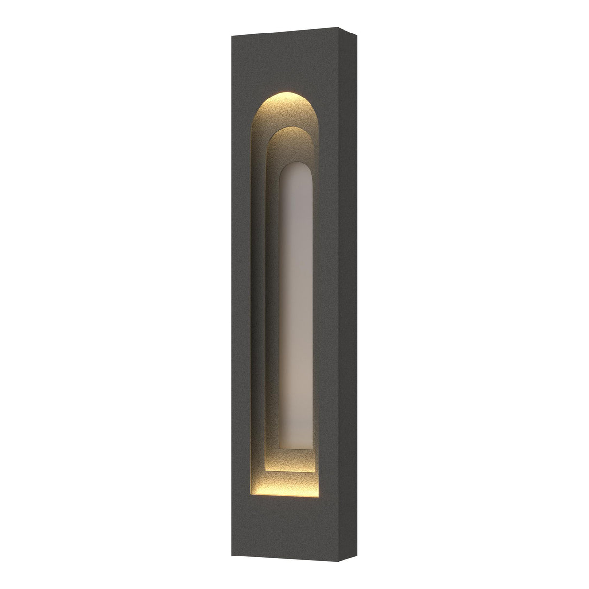 Hubbardton Forge 2023 Coastal Natural Iron Coastal Burnished Steel Procession Arch Large Outdoor Sconce