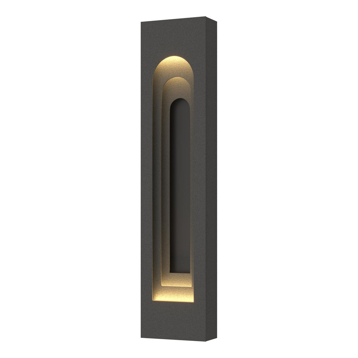 Hubbardton Forge 2023 Coastal Natural Iron Coastal Black Procession Arch Large Outdoor Sconce