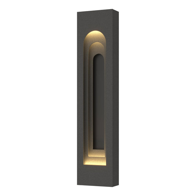 Hubbardton Forge 2023 Coastal Natural Iron Coastal Black Procession Arch Large Outdoor Sconce