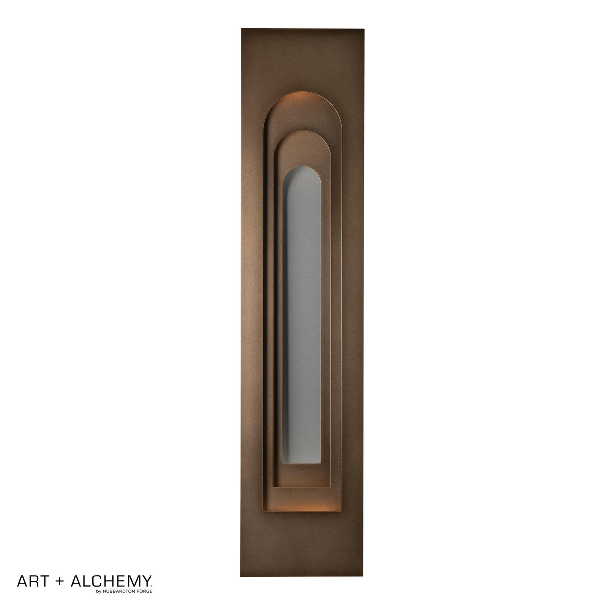 Hubbardton Forge 2023 Coastal Bronze Coastal Burnished Steel Procession Arch Large Outdoor Sconce