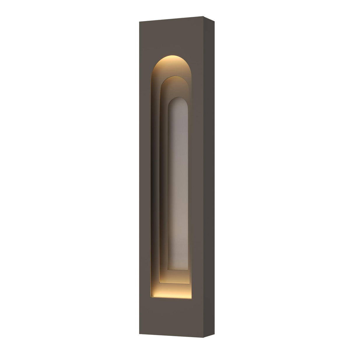 Hubbardton Forge 2023 Coastal Dark Smoke Coastal Burnished Steel Procession Arch Large Outdoor Sconce