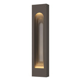 Hubbardton Forge 2023 Coastal Dark Smoke Coastal Burnished Steel Procession Arch Large Outdoor Sconce