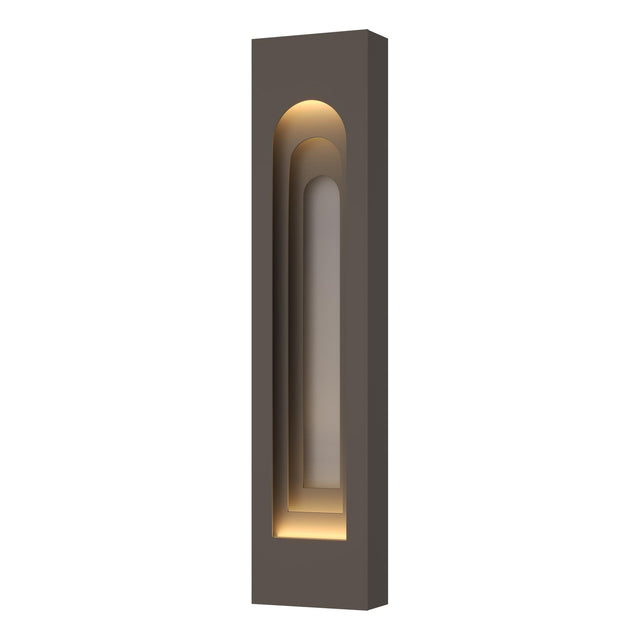 Hubbardton Forge 2023 Coastal Dark Smoke Coastal Burnished Steel Procession Arch Large Outdoor Sconce