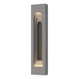 Hubbardton Forge 2023 Coastal Burnished Steel Coastal Dark Smoke Procession Arch Large Outdoor Sconce