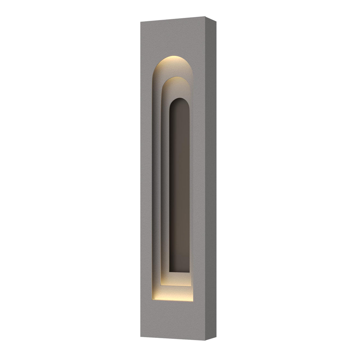 Hubbardton Forge 2023 Coastal Burnished Steel Coastal Dark Smoke Procession Arch Large Outdoor Sconce