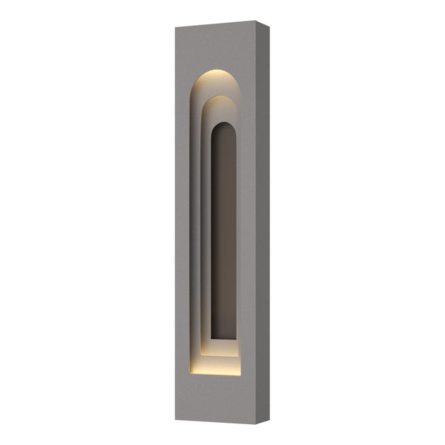 Hubbardton Forge 2023 Coastal Burnished Steel Coastal Dark Smoke Procession Arch Large Outdoor Sconce
