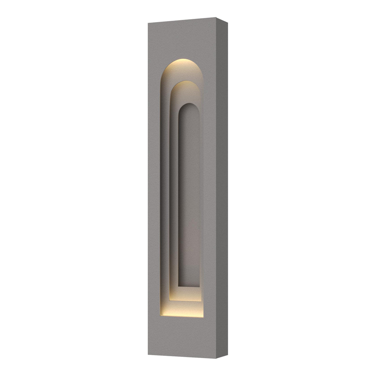 Hubbardton Forge 2023 Coastal Burnished Steel Coastal Burnished Steel Procession Arch Large Outdoor Sconce