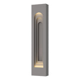 Hubbardton Forge 2023 Coastal Burnished Steel Coastal Burnished Steel Procession Arch Large Outdoor Sconce