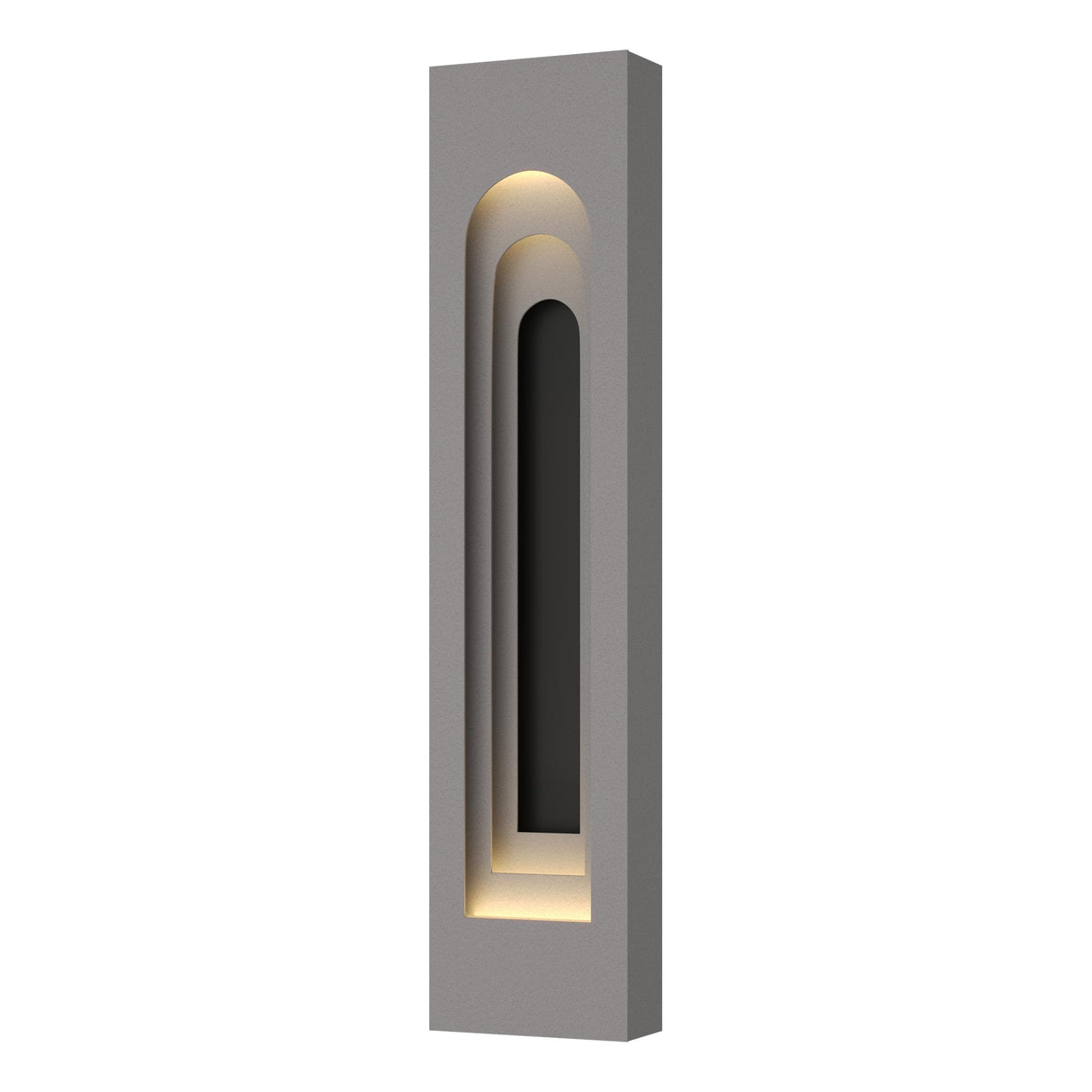 Hubbardton Forge 2023 Coastal Burnished Steel Coastal Black Procession Arch Large Outdoor Sconce