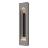 Hubbardton Forge 2023 Coastal Burnished Steel Coastal Black Procession Arch Large Outdoor Sconce