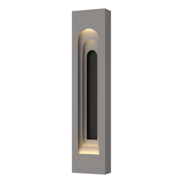 Hubbardton Forge 2023 Coastal Burnished Steel Coastal Black Procession Arch Large Outdoor Sconce