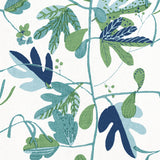 Thibaut Matisse Leaf Green And Blue Fabric
