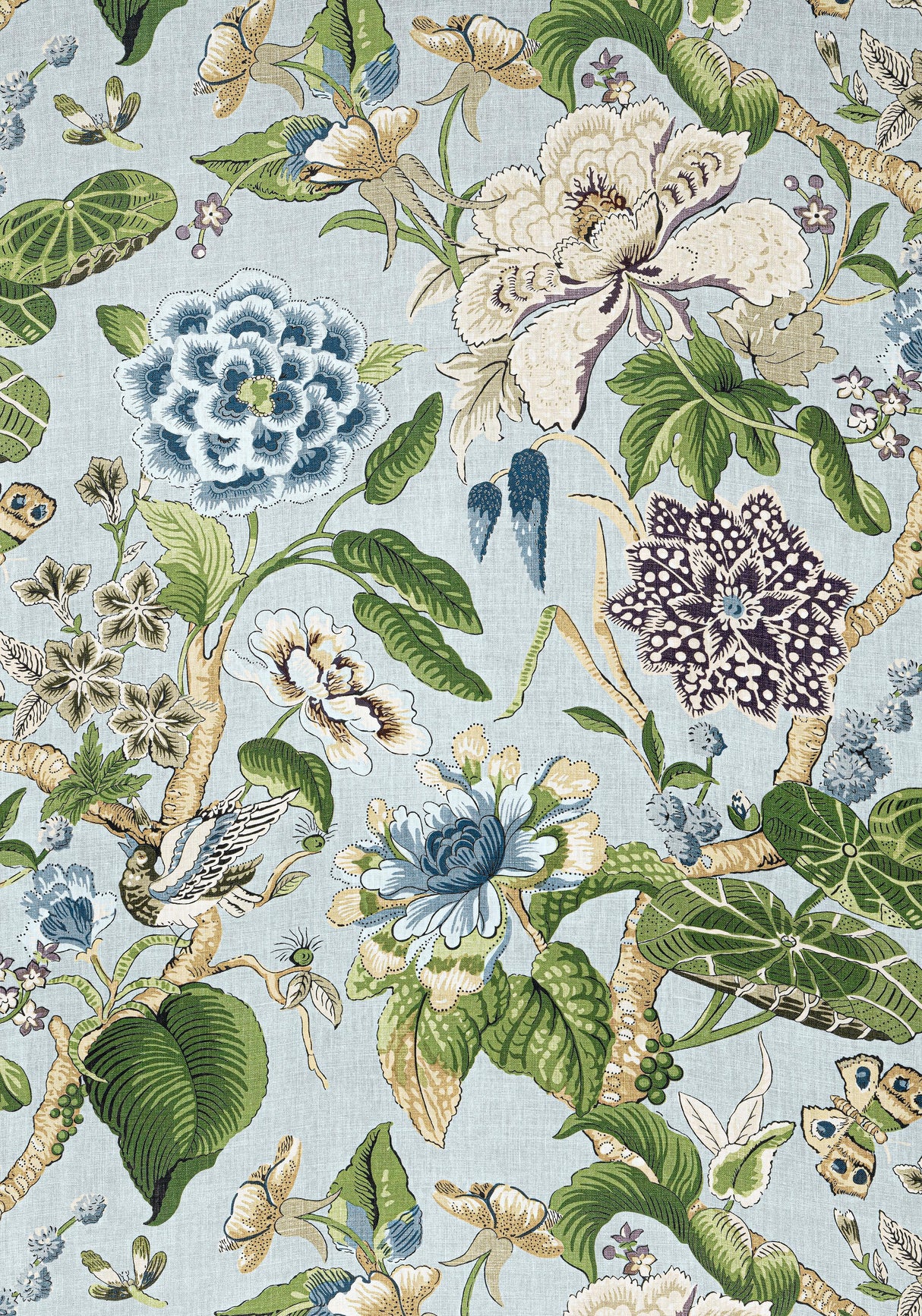 Thibaut Hill Garden Spa Blue Fabric