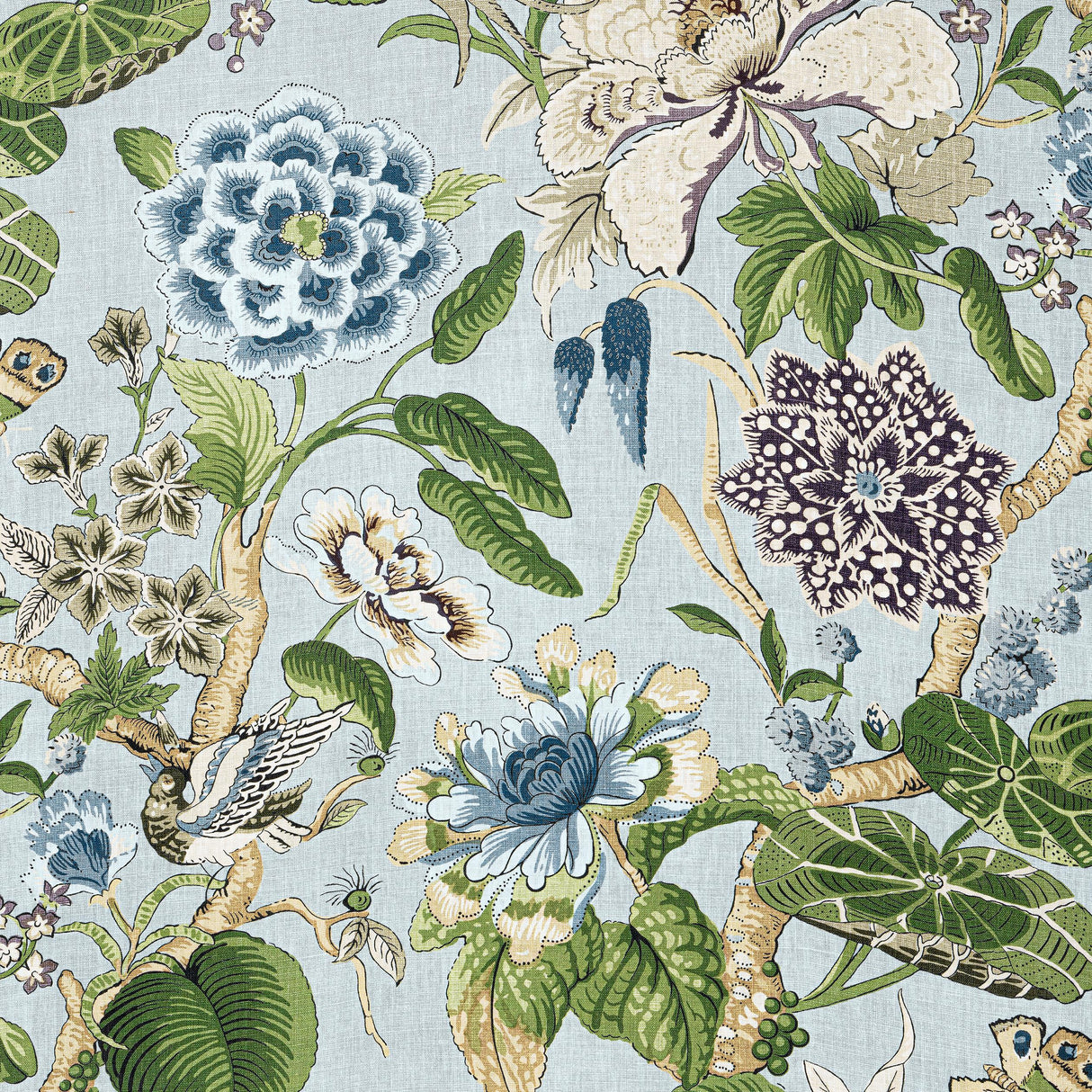 Thibaut Hill Garden Spa Blue Fabric