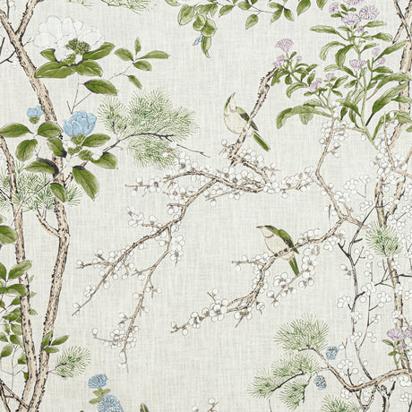 Thibaut Katsura Cream And Lavender Fabric