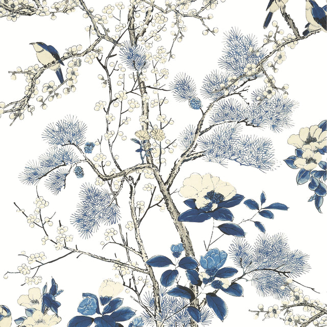 Thibaut Katsura Blue And White Wallpaper