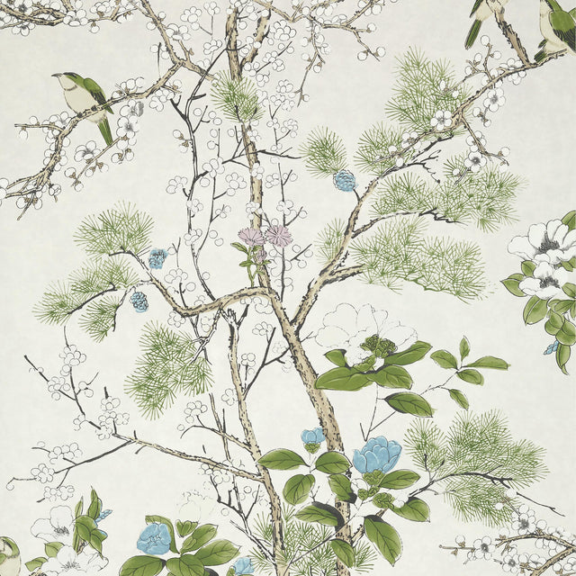 Thibaut Katsura Cream And Lavender Wallpaper