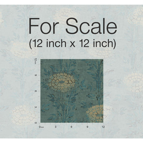 Ronald Redding Designs French Marigold Teal Wallpaper
