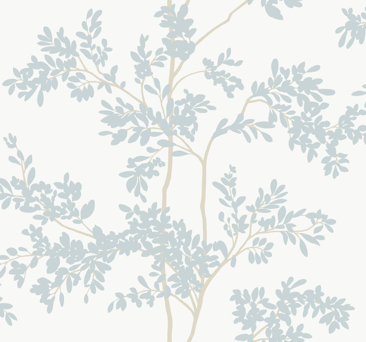 York Wallcoverings Lunaria Silhouette White & Cloud Blue Wallpaper