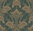 Antonina Vella Nouveae Damask Green Wallpaper